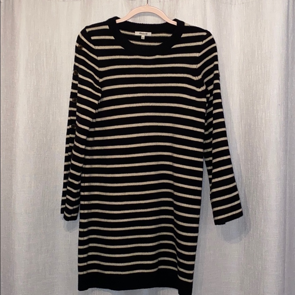 Madewell Black&White Striped Dress